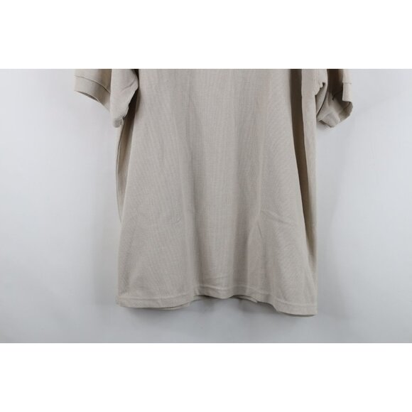 Deadstock Vintage 90s Streetwear Womens Size Large Blank Golf Polo Shirt Beige - Picture 3 of 11